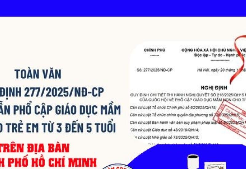 An Giang triển khai thực hiện Nghị định số 277 của Chính phủ về phổ cập giáo dục mầm non cho trẻ từ 3 đến 5 tuổi giai đoạn 2026 – 2030