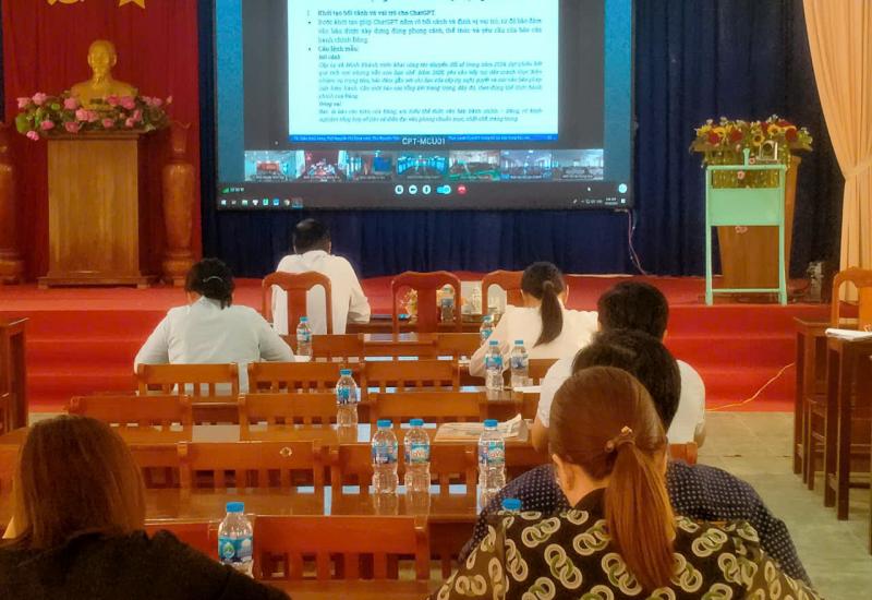 Xã Nhơn Mỹ tham dự Hội nghị trực tuyến   tập huấn ứng dụng AI 