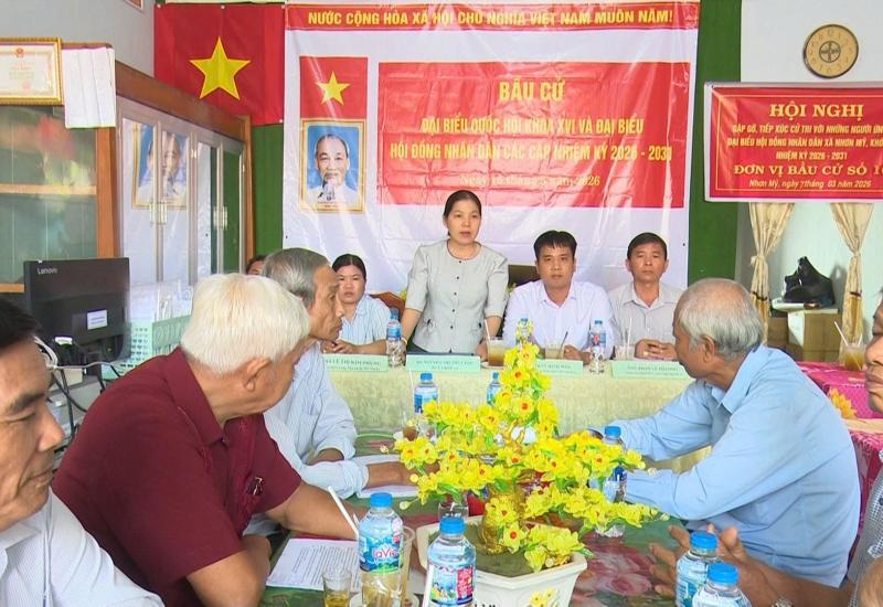 Hội nghị tiếp xúc giữa cử tri với người ứng cử đại biểu HĐND xã Nhơn Mỹ